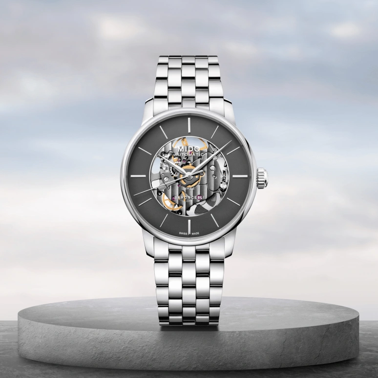 Mido,Baroncelli 39mm,39mm,Stainless Steel,Smoky Coal,Coal Gray,Grey,Automatic,80hours,In-house Caliber,M037,M037.436.11.061.00