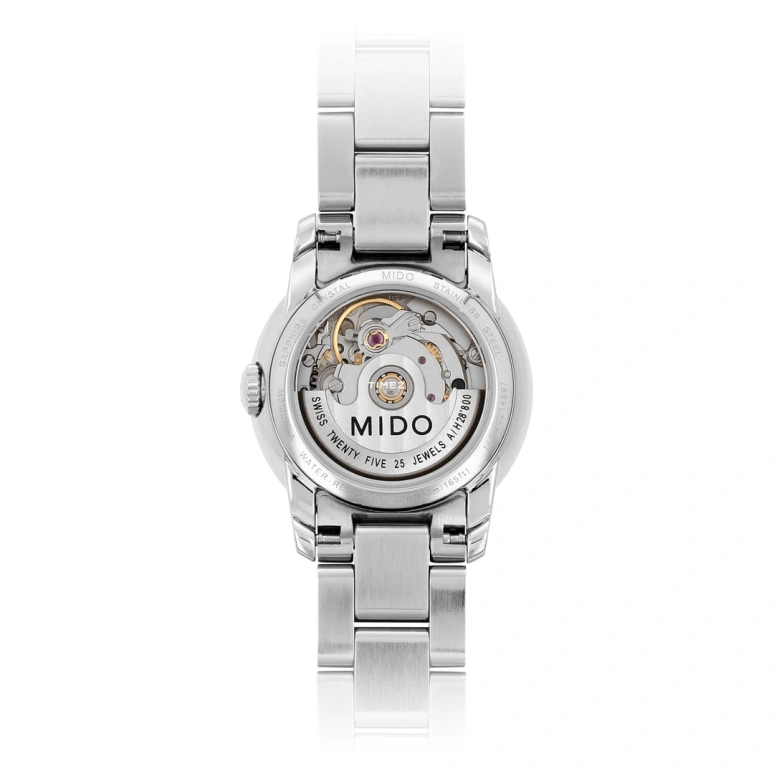 Mido,Baroncelli 25mm,25mm,Stainless Steel,Silver,Automatic,Day,38hours,M010,M010.007.11.033.09