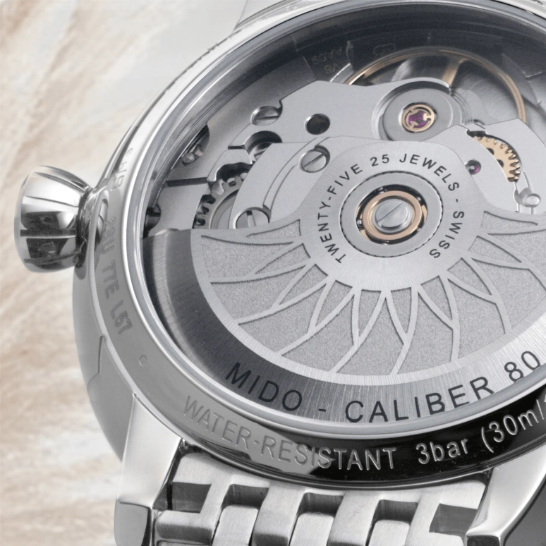 Mido,Rainflower 34mm,34mm,Stainless Steel,White,Automatic,Date,Anti-magnetic,M043,M043.207.11.011.00