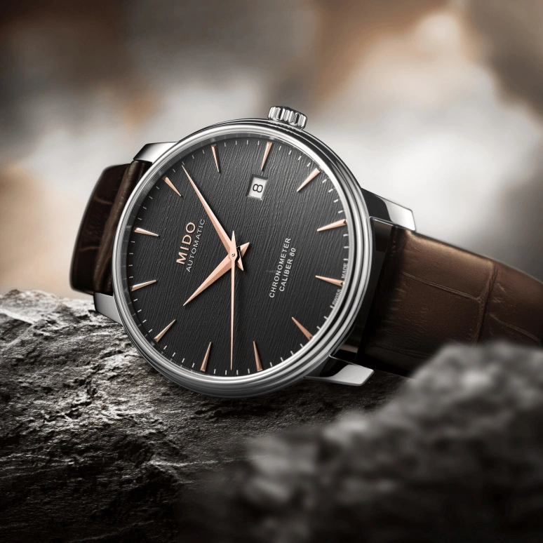 Mido,Baroncelli 40mm,40mm,Stainless Steel,Grey,Automatic,Date,Anti-magnetic,M027,M027.408.16.061.00
