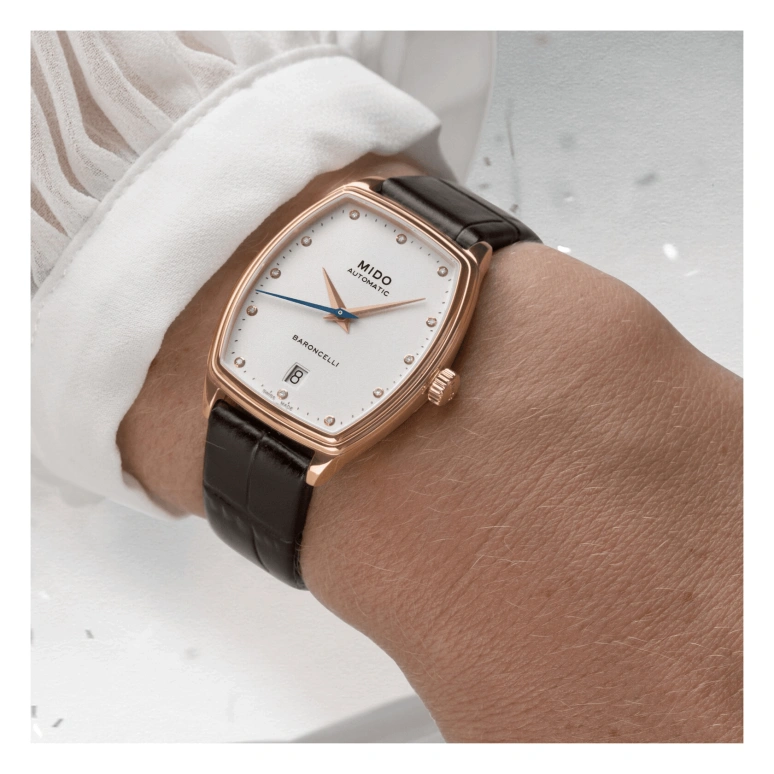 Mido,Baroncelli 30.50x35mm,30.50x35mm,Stainless Steel,White,Automatic,Day,42hours,M041,M041.307.36.016.00