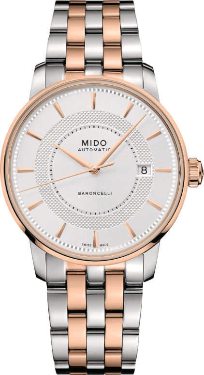 Mido,Baroncelli 39mm,39mm,Stainless Steel,Rose,White,Automatic,80hours,In-house Caliber,M037,M037.407.22.031.01