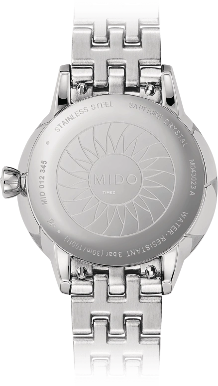 Mido,Rainflower 31mm,31mm,Stainless Steel,Blue,Quartz,Moonphase,Day,M043,M043.023.11.496.00
