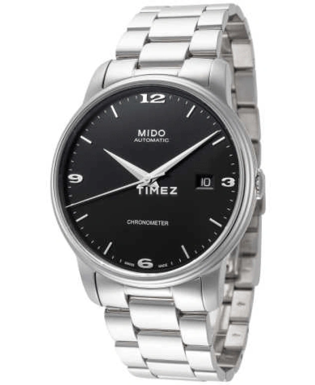 Mido,Baroncelli 39mm,39mm,Stainless Steel,Black,Automatic,Day,38hours,M010,M010.408.11.051.90