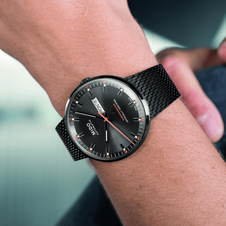 Mido,Commander 42mm,42mm,Stainless Steel,Black,Automatic,Date,Anti-magnetic,M031,M031.631.33.061.00