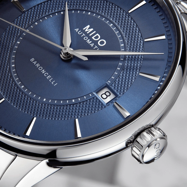 Mido,Baroncelli 39mm,39mm,Stainless Steel,Blue,Automatic,80hours,In-house Caliber,M037,M037.407.11.041.01