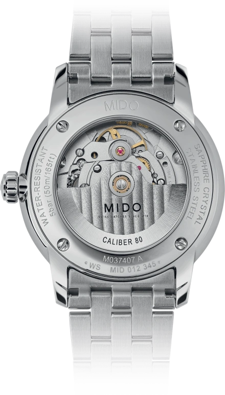 Mido,Baroncelli 39mm,39mm,Stainless Steel,Blue,80hours,In-house Caliber,Sapphire,M037,M037.407.11.041.00