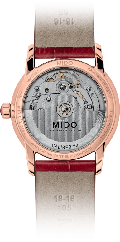Mido,Baroncelli 33mm,33mm,Stainless Steel,Rose Gold,White,Automatic,Day,80hours,M037,M037.807.36.031.01