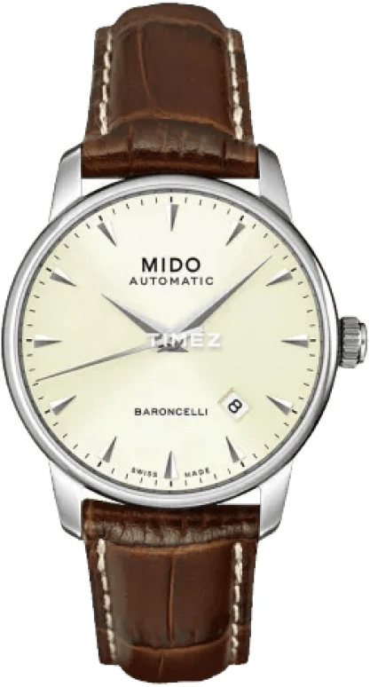 Mido,Baroncelli 38mm,38mm,Stainless Steel,Beige,Automatic,Day,42hours,M8600,M8600.4.14.8