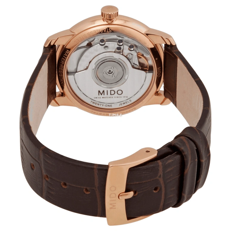 Mido,Baroncelli 33mm,33mm,Stainless Steel,Rose Gold,White,Automatic,Day,42hours,M027,M027.207.36.106.00