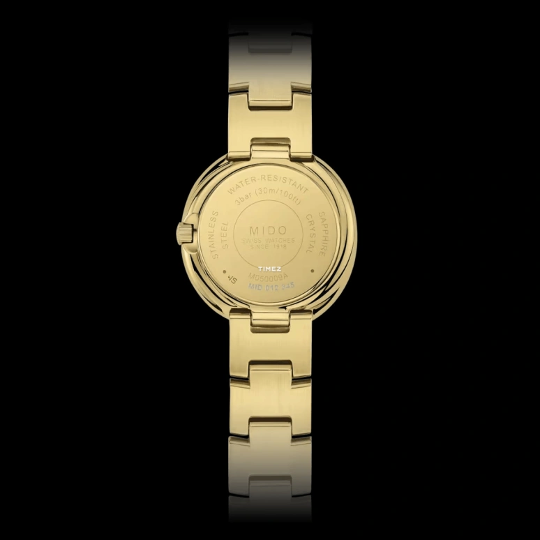 Mido,Miss Cloud 25x26.50mm,25x26.50mm,Stainless Steel,Champagne,Quartz,26280hours,Sapphire,Glass,M050,M050.009.33.021.00