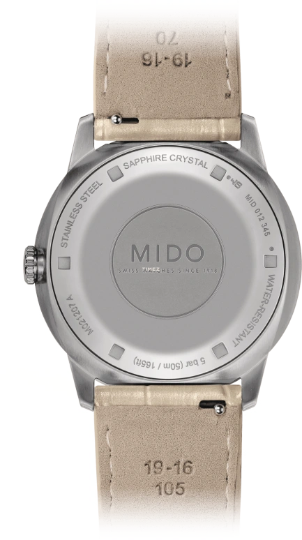Mido,Commander 35mm,35mm,Stainless Steel,Brown,Automatic,Day,Sapphire,Crystal Glass,M021,M021.207.16.296.00