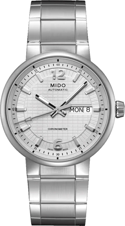 Mido,Great Wall 39mm,39mm,Stainless Steel,Silver White,Automatic,Date,Day,M015,M015.431.11.037.00