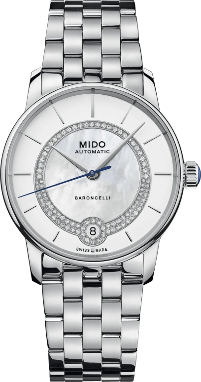 Mido,Baroncelli 33mm,33mm,Stainless Steel,White,Automatic,Day,80hours,M037,M037.807.11.031.00