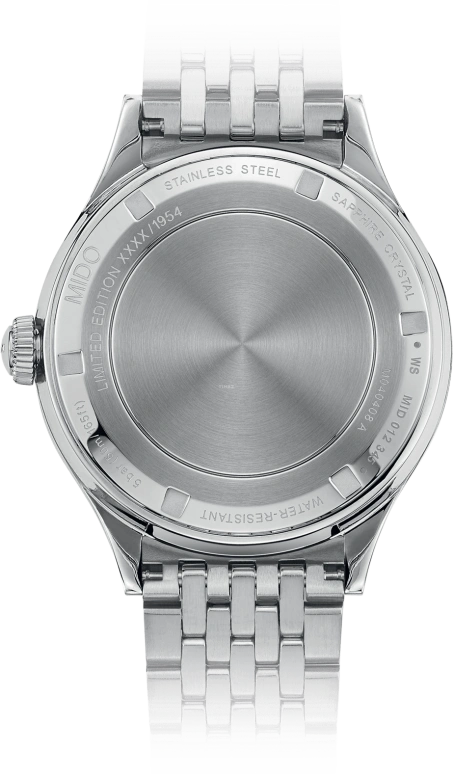 Mido,Multifort 40mm,40mm,Stainless Steel,Rose,Luminous,White,Blue,Automatic,38hours,Sapphire,M040,M040.408.11.041.00