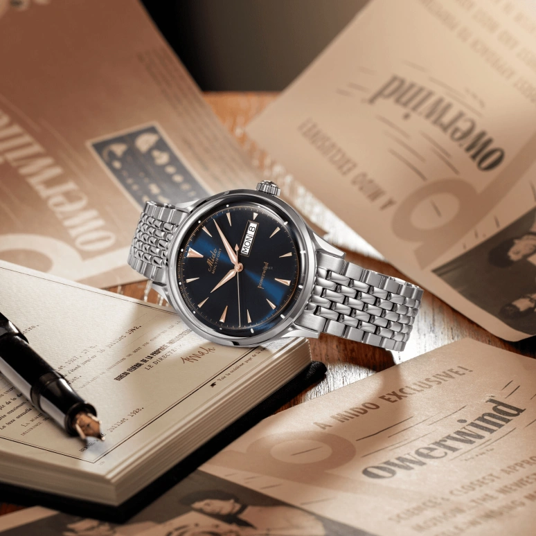 Mido,Multifort 40mm,40mm,Stainless Steel,Rose,Luminous,White,Blue,Automatic,38hours,Sapphire,M040,M040.408.11.041.00