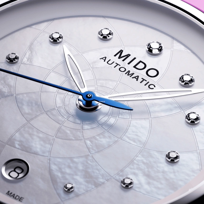 Mido,Rainflower 34mm,34mm,Stainless Steel,Silver White,Automatic,Day,Sapphire,Crystal Glass,M043,M043.207.11.106.00