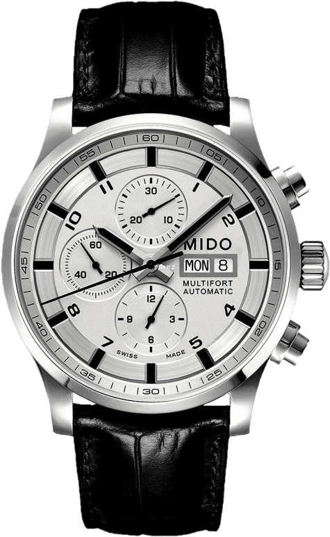 Mido,Multifort 44mm,44mm,Stainless Steel,Silver White,Automatic,Chronograph,Date,Day,M005,M005.614.16.037.21