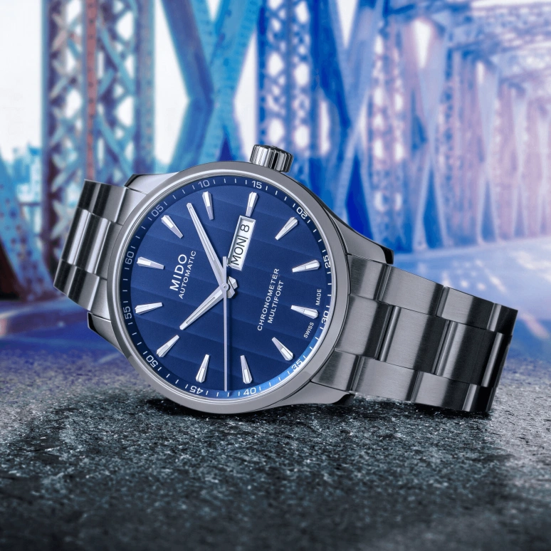 Mido,Multifort 42mm,42mm,Stainless Steel,Blue,Automatic,Date,Anti-magnetic,M038,M038.431.11.041.00