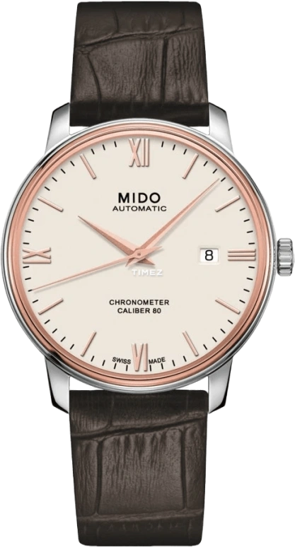 Mido,Baroncelli 40mm,40mm,Stainless Steel,Cream,Automatic,Day,80hours,M027,M027.408.46.268.00