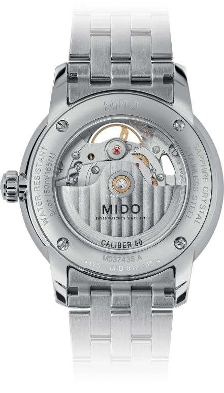 Mido,Baroncelli 39mm,39mm,Stainless Steel,Smoky Coal,Coal Gray,Grey,Automatic,80hours,In-house Caliber,M037,M037.436.11.061.00