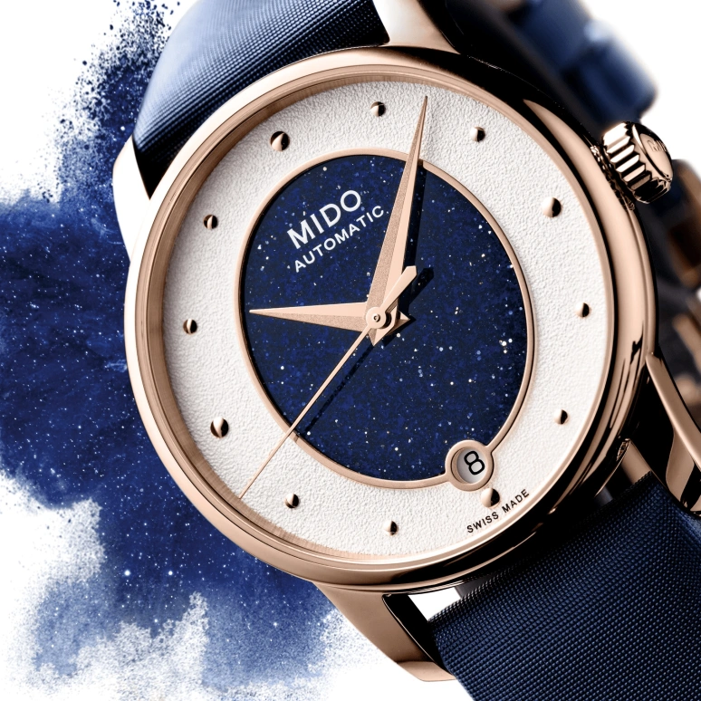 Mido,Baroncelli 33mm,33mm,White,Automatic,80hours,In-house Caliber,Sapphire,M035,M035.207.37.491.00