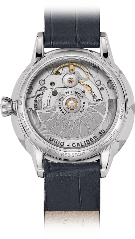 Mido,Rainflower 34mm,34mm,Stainless Steel,Blue,Automatic,Date,Anti-magnetic,M043,M043.207.16.131.00