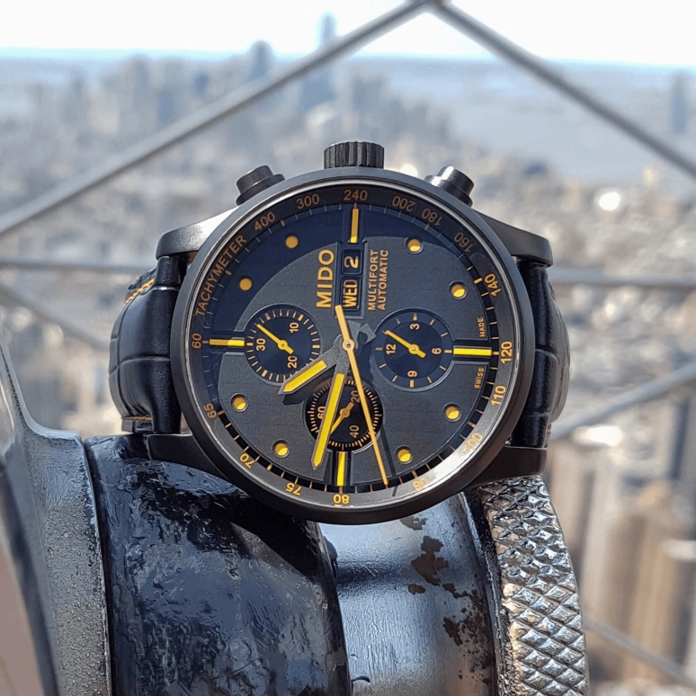 Mido,Multifort 44mm,44mm,Stainless Steel,Black,Automatic,Chronograph,Date,Day,M005,M005.614.36.051.22