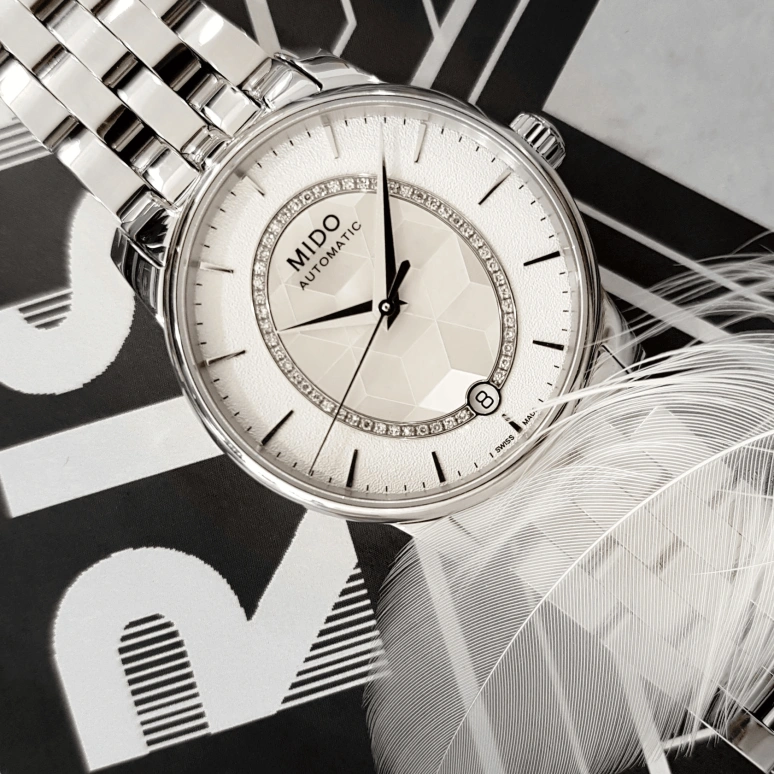 Mido,Baroncelli 33mm,33mm,Stainless Steel,White,Automatic,80hours,In-house Caliber,M007,M007.207.11.116.00