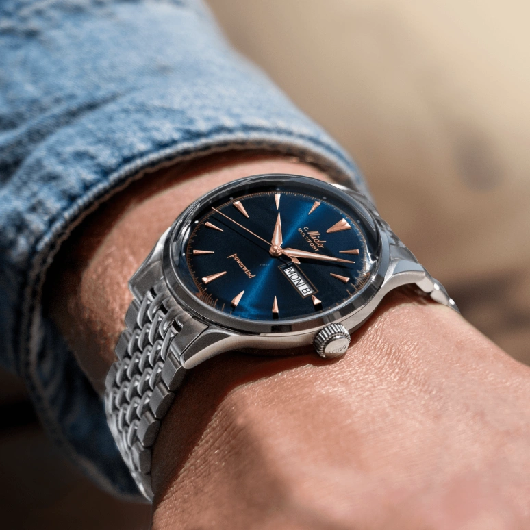 Mido,Multifort 40mm,40mm,Stainless Steel,Rose,Luminous,White,Blue,Automatic,38hours,Sapphire,M040,M040.408.11.041.00