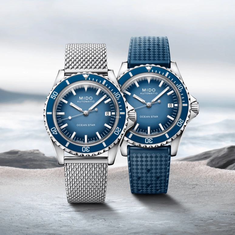 Mido,Ocean Star 40.50mm,40.50mm,Stainless Steel,Gradient,Blue,Automatic,Day,Sapphire,Crystal Glass,M026,M026.807.11.041.01