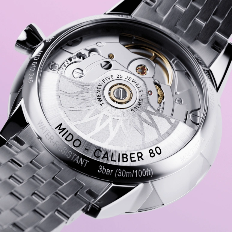 Mido,Rainflower 34mm,34mm,Stainless Steel,Silver White,Automatic,Day,Sapphire,Crystal Glass,M043,M043.207.11.106.00