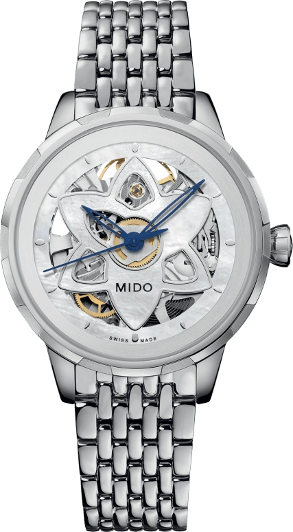 Mido,Rainflower 34mm,34mm,Stainless Steel,White,Automatic,80hours,Sapphire,M043,M043.236.11.101.00