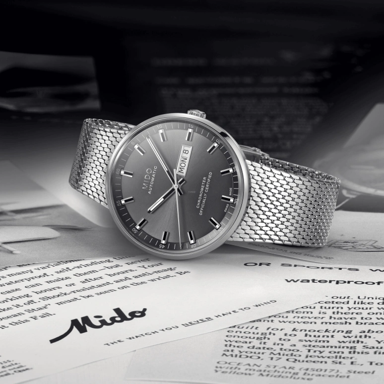 Mido,Commander 42mm,42mm,Stainless Steel,Grey,Automatic,Date,Anti-magnetic,M031,M031.631.11.061.00