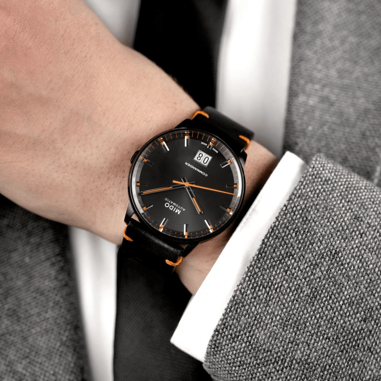 Mido,Commander 42mm,42mm,Stainless Steel,Black,Automatic,Date,Big Date,M021,M021.626.36.051.01