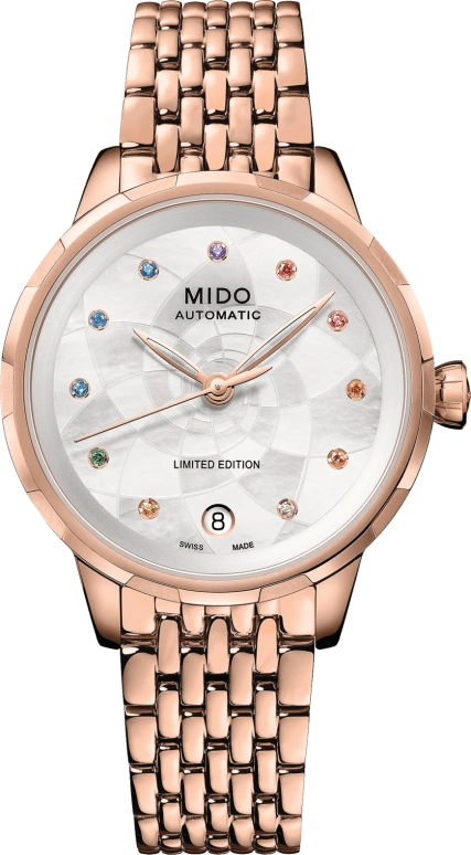 Mido,Rainflower 34mm,34mm,Stainless Steel,White,Automatic,Date,Anti-magnetic,M043,M043.207.33.109.00
