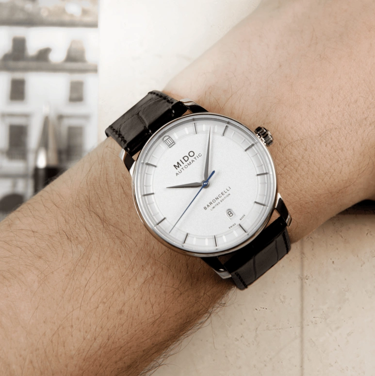 Mido,Baroncelli 39mm,39mm,Stainless Steel,White,Automatic,Day,80hours,M037,M037.407.16.261.00