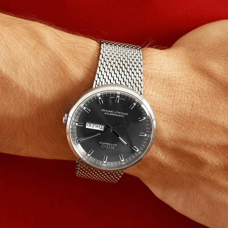 Mido,Commander 42mm,42mm,Stainless Steel,Grey,Automatic,Date,Anti-magnetic,M031,M031.631.11.061.00