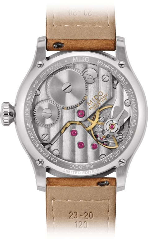 Mido,Multifort 44mm,44mm,Stainless Steel,Black,Grey,Handwound,Sapphire,Crystal Glass,Round,M038,M038.605.11.060.00