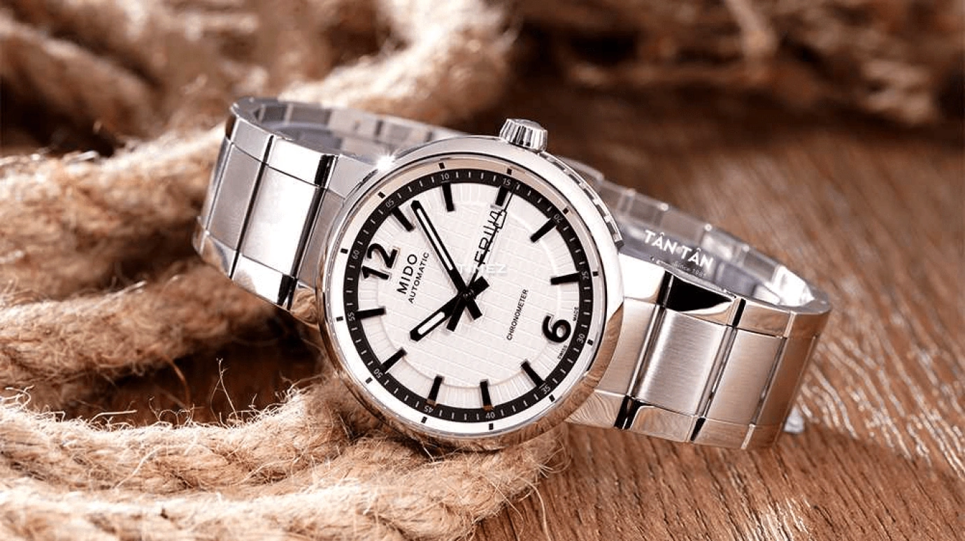 Mido,Great Wall 39mm,39mm,Stainless Steel,White,Automatic,Date,Day,M015,M015.431.11.037.09