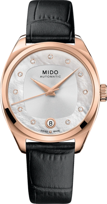 Mido,Belluna 33mm,33mm,Stainless Steel,Rose Gold,White,Automatic,80hours,In-house Caliber,M024,M024.307.37.116.00