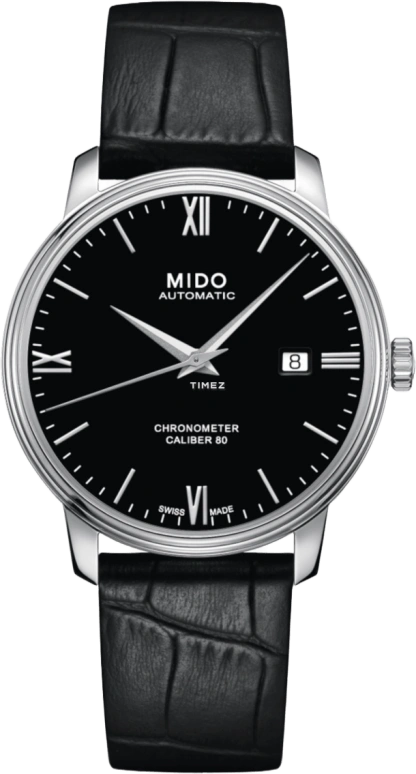 Mido,Baroncelli 40mm,40mm,Stainless Steel,Black,Automatic,Day,Anti-magnetic,M027,M027.408.16.058.00