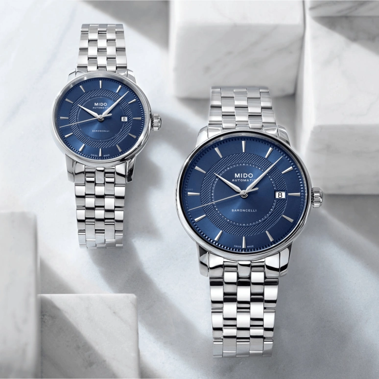Mido,Baroncelli 39mm,39mm,Stainless Steel,Blue,Automatic,80hours,In-house Caliber,M037,M037.407.11.041.01