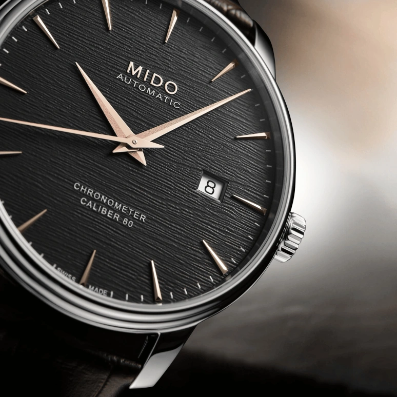 Mido,Baroncelli 40mm,40mm,Stainless Steel,Grey,Automatic,Date,Anti-magnetic,M027,M027.408.16.061.00