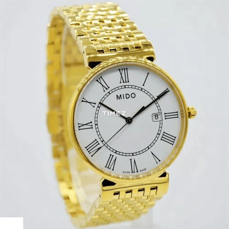 Mido,Dorada 38mm,38mm,Stainless Steel,White,Quartz,Day,26280hours,M009,M009.610.33.013.00