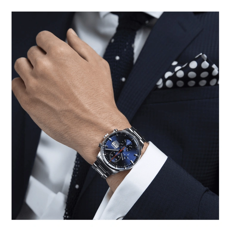Mido,Commander 42.50mm,42.50mm,Stainless Steel,Blue,Automatic,Chronograph,Date,Day,M016,M016.414.11.041.00