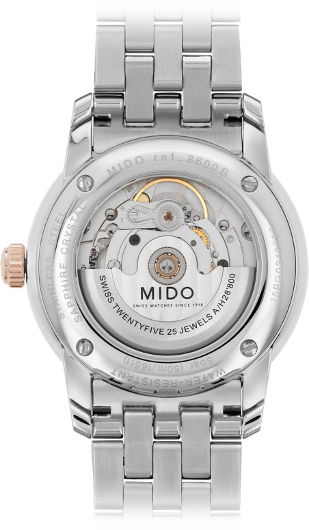Mido,Baroncelli 38mm,38mm,Stainless Steel,White,Automatic,80hours,In-house Caliber,M8600,M8600.9.N6.1
