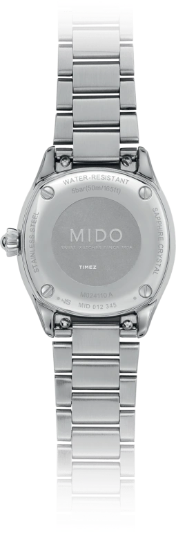Mido,Belluna 27.10x27.30mm,27.10x27.30mm,Stainless Steel,Grey,Quartz,Day,Sapphire,M024,M024.110.11.103.00
