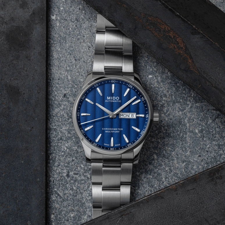 Mido,Multifort 42mm,42mm,Stainless Steel,Blue,Automatic,Date,Anti-magnetic,M038,M038.431.11.041.00