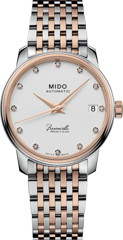 Mido,Baroncelli 33mm,33mm,Stainless Steel,White,Automatic,72hours,In-house Caliber,M027,M027.207.22.016.00